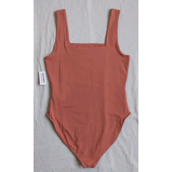 3 Old Navy Square Neck Tank Top Bodysuit Pink Orange Green Women’s Size M - Picture 10 of 14